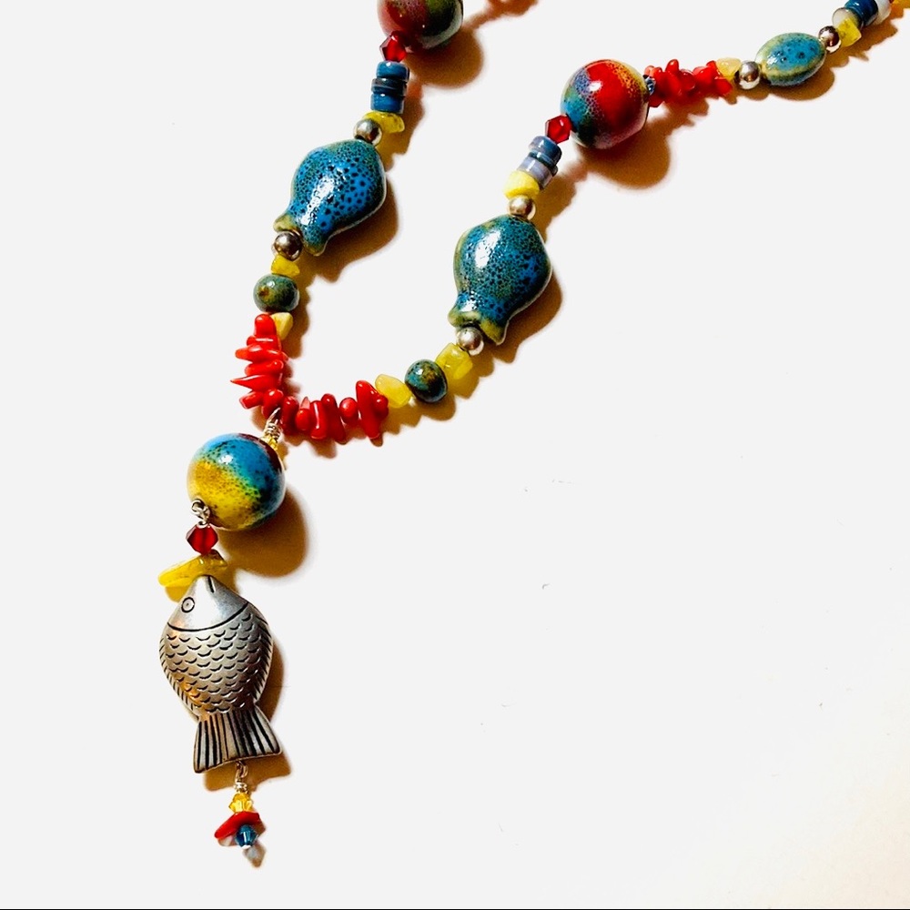 Handmade Fish in the Cosmos Necklace
